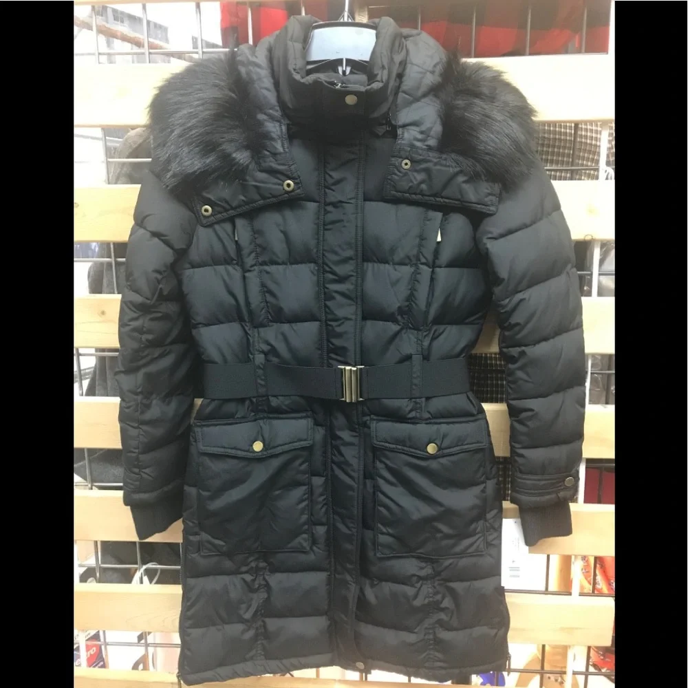 NWT,French Connection,Faux Fur Hoodie Puffer Jacket - Picture 5 of 17